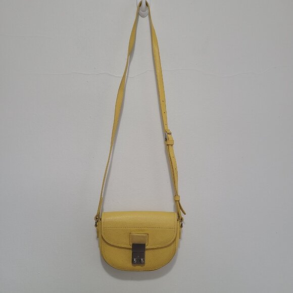 3.1 Phillip Lim Pashli Leather Saddle Crossbody Bag Yellow - Picture 2 of 13